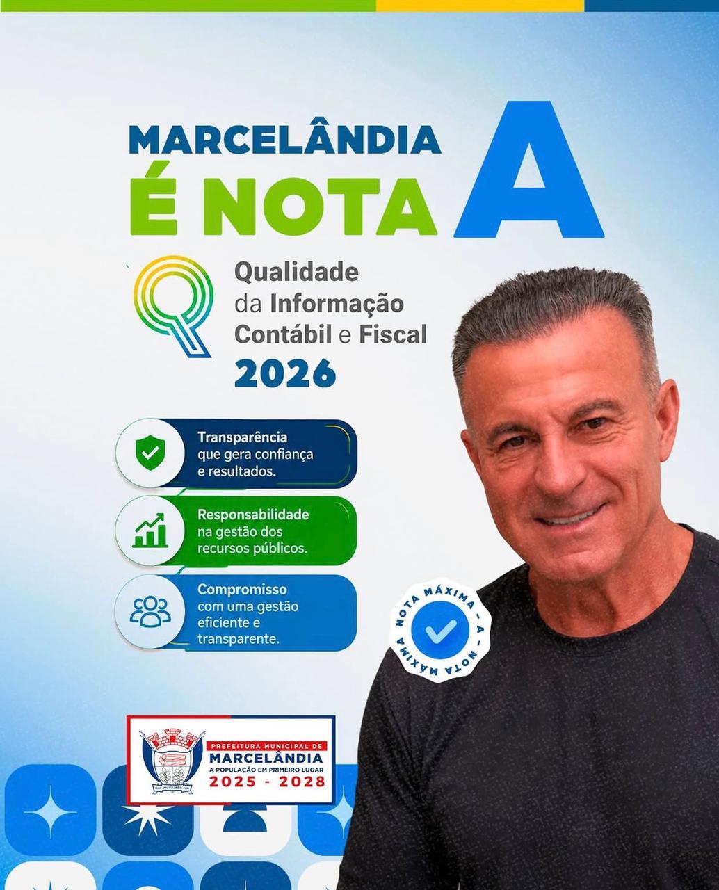 Marcelândia conquista Nota A em qualidade da informação contábil e fiscal