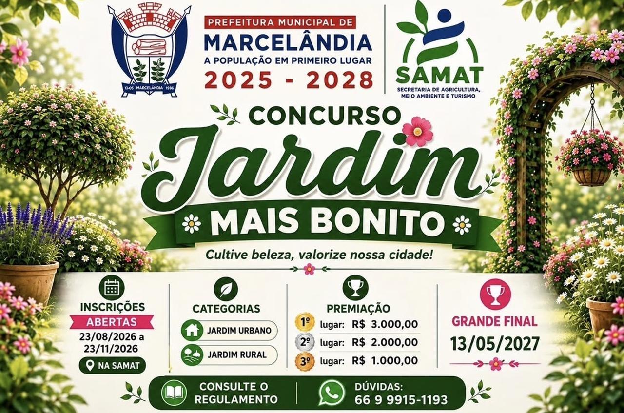 Marcelândia abre inscrições para o concurso Jardim Mais Bonito